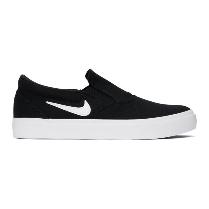 Nike Black and White SB Charge Slip-On Sneakers
