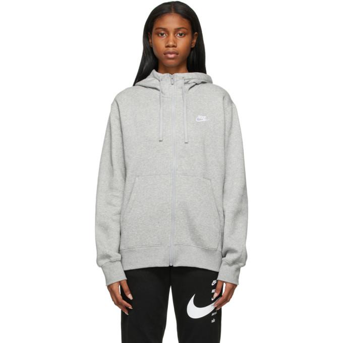 Nike Grey Sportswear Club Zip-Up Hoodie