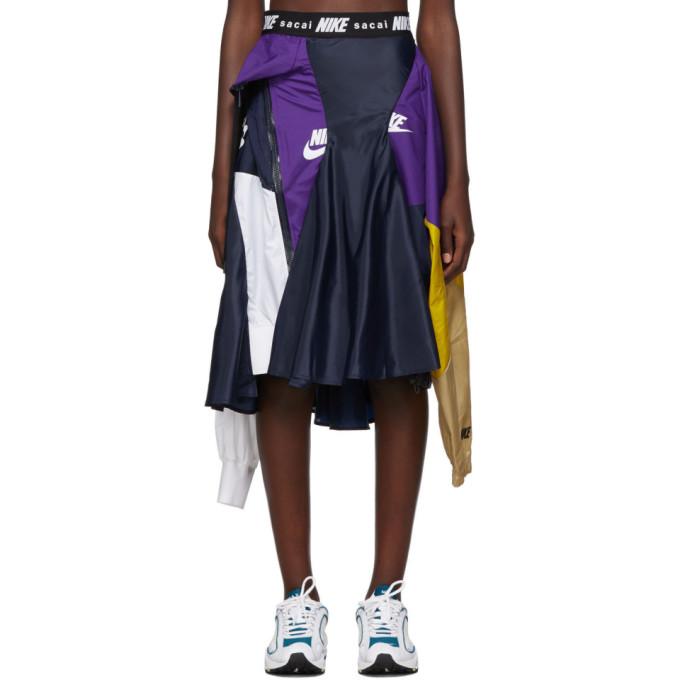 Nike Navy and Purple Sacai Edition W NRG Ga NI-03 Skirt