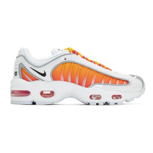 Nike White and Orange Air Max Tailwind IV NRG Sneakers