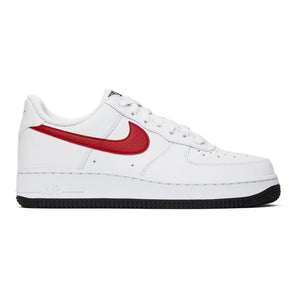 Nike White and Red Air Force 1 07 Sneakers