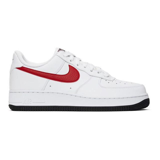 Nike White and Red Air Force 1 07 Sneakers