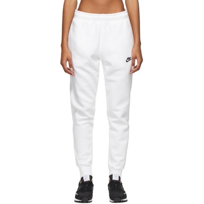 Nike White Sportswear Club Jogger Lounge Pants