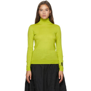 Nina Ricci Green Wool Logo Turtleneck