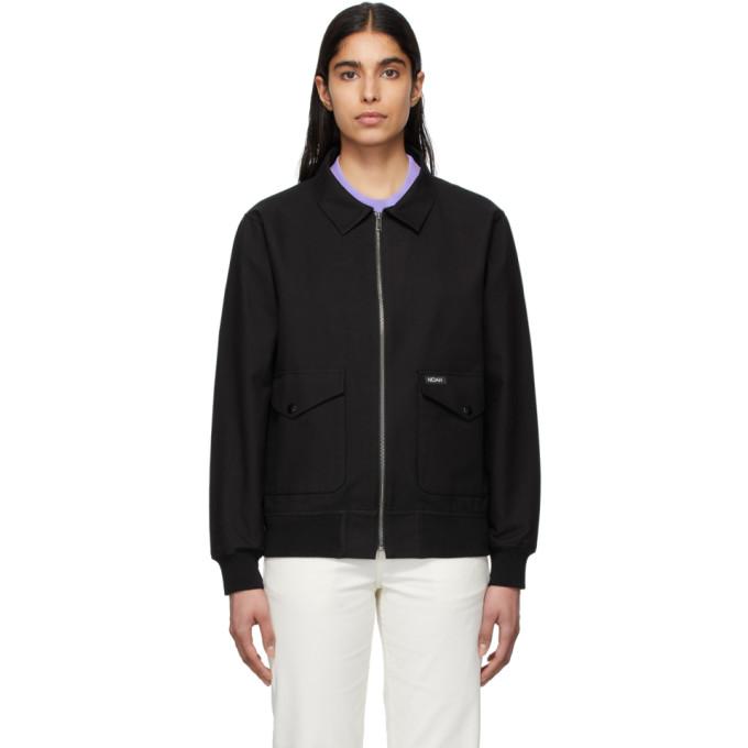 Noah Black Utility Twill Bomber Jacket