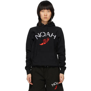 Noah Black Wing Foot Embroidered Hoodie