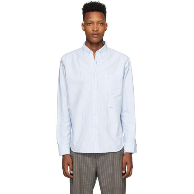 Noah Blue Wide Stripe Oxford Shirt
