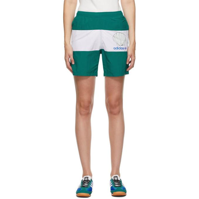 Noah Green and White adidas Edition Stripe Shorts