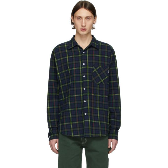 Noon Goons Navy and Green Check Sect Shirt