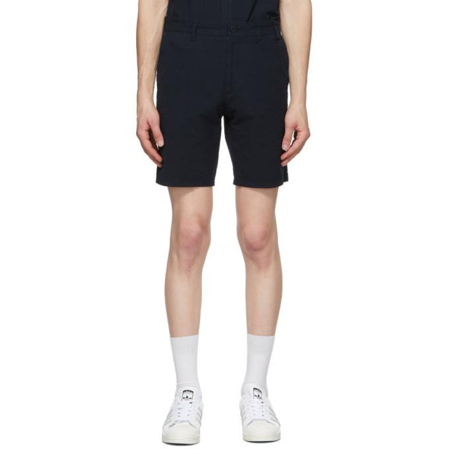 Norse Projects Navy Seersucker Aros Shorts