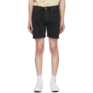 Nudie Jeans Black Denim Josh Shorts
