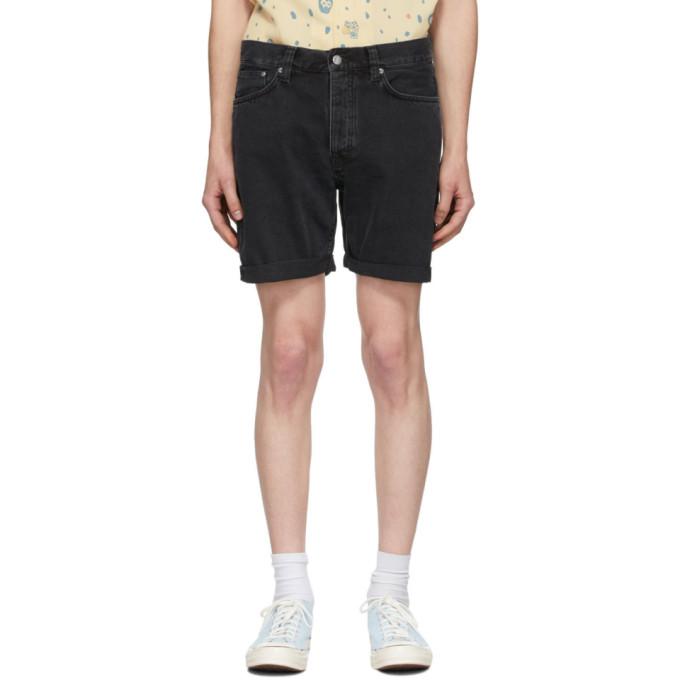 Nudie Jeans Black Denim Josh Shorts