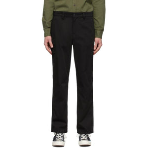 Nudie Jeans Black Lazy Leo Chino Trousers