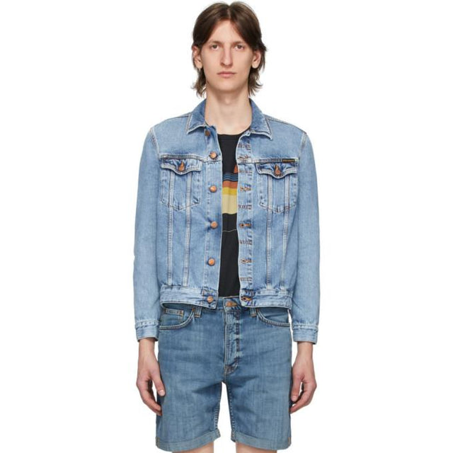 Nudie Jeans Blue Denim Faded Jerry Jacket