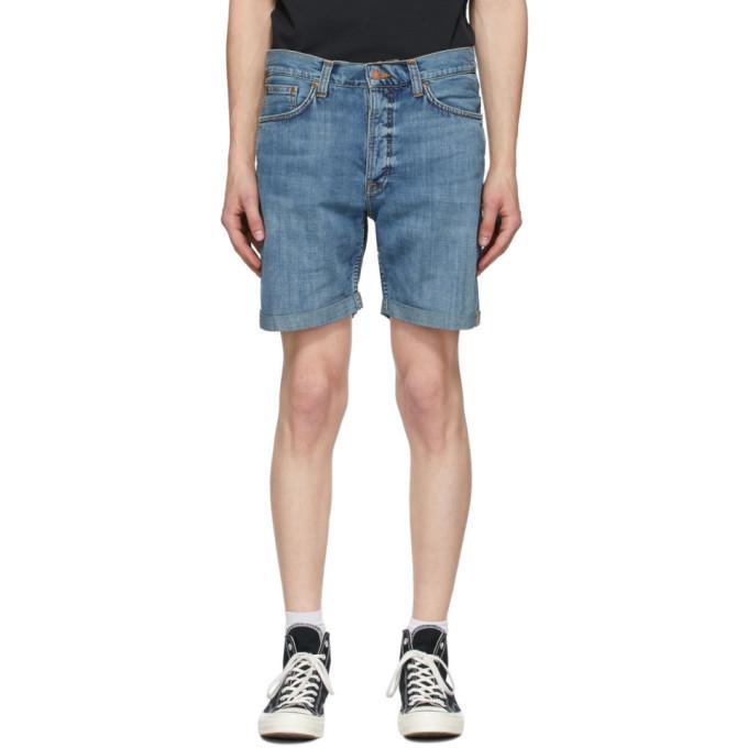 Nudie Jeans Blue Denim Josh Shorts