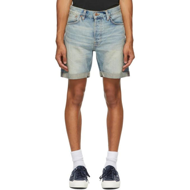 Nudie Jeans Blue Denim Josh Shorts