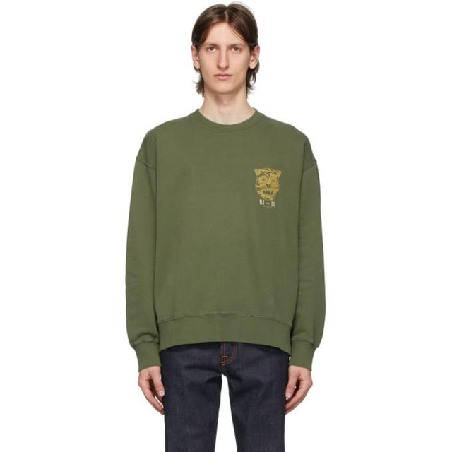 Nudie Jeans Green Misfit Creature Lukas Sweatshirt
