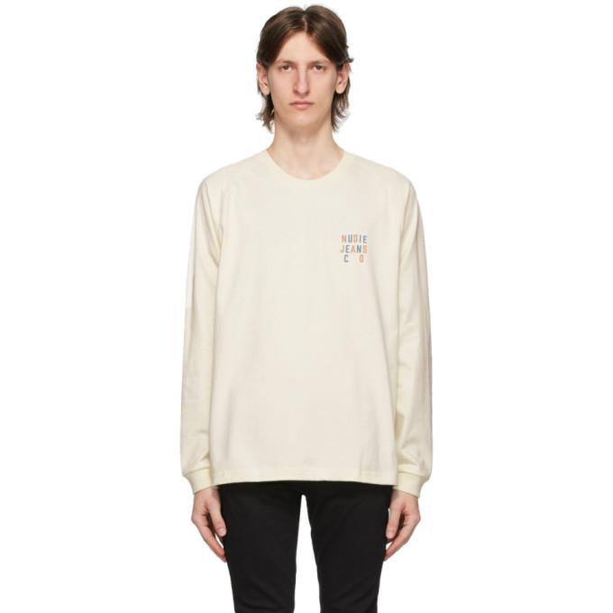 Nudie Jeans Off-White Logo Bodie Long Sleeve T-Shirt – BlackSkinny