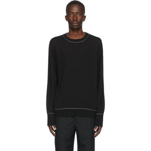OAMC Black Wool Outline Crewneck Sweater