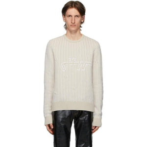 Off-White Beige Cables Sweater