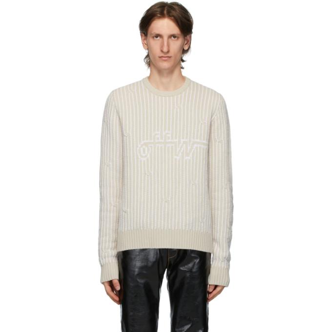Off-White Beige Cables Sweater