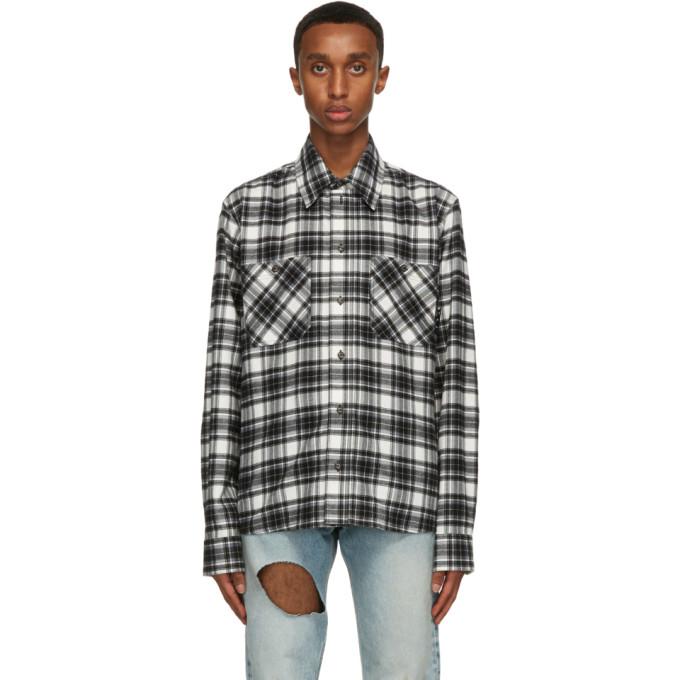 Off-White Black and White Flannel Check Arrows Shirt