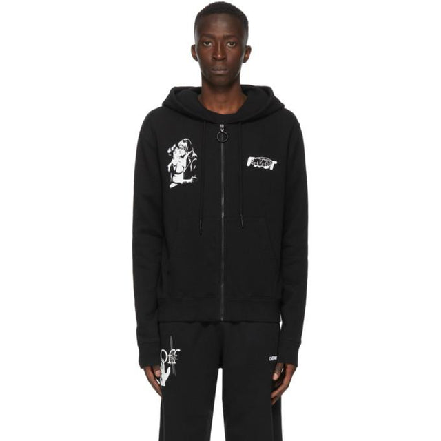 Off-White Black and White Kiss 21 Hoodie