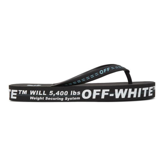Off-White Black and White Weight Securing System Flip Flops