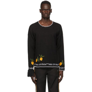 Off-White Black and Yellow Hello Lemon Crewneck