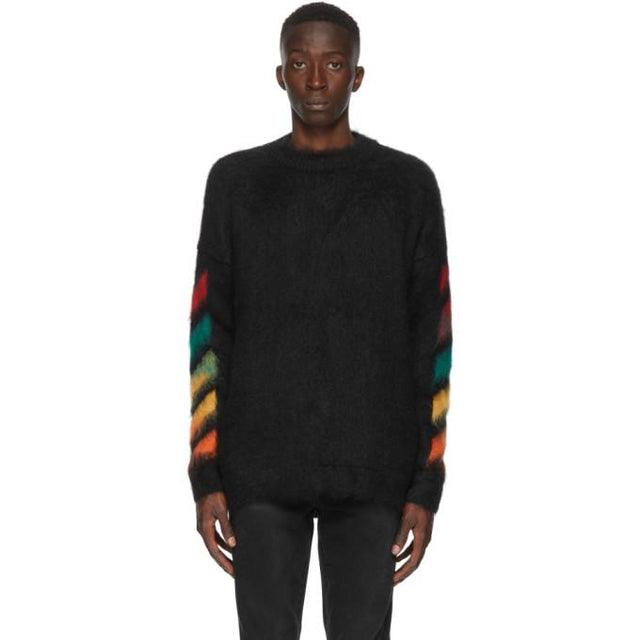 Off-White Black Brushed Diag Sweater