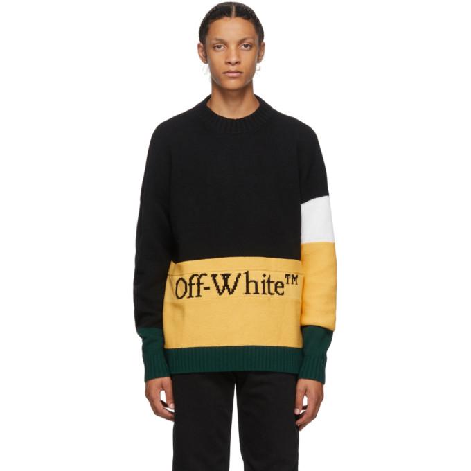 Off-White Black Color Block Crewneck