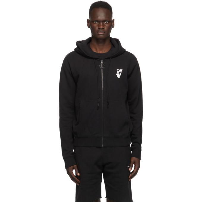Off-White Black Cut Here Slim Zip Hoodie
