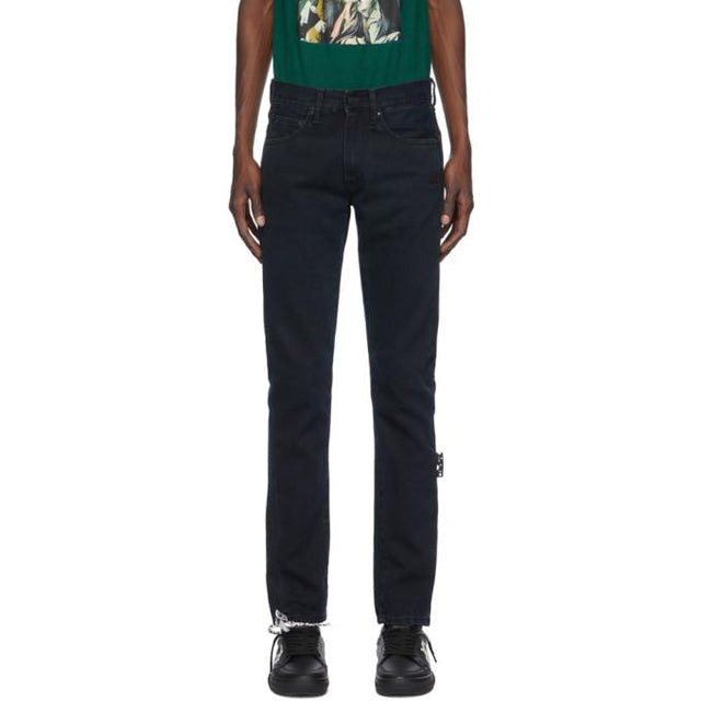 Off-White Black Diag Slim Jeans