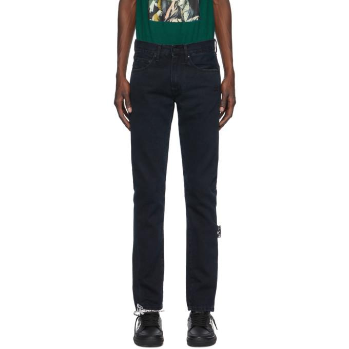 Off-White Black Diag Slim Jeans