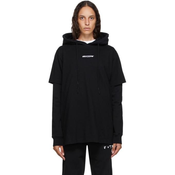 Off-White Black Double T-Shirt Barrel Hoodie