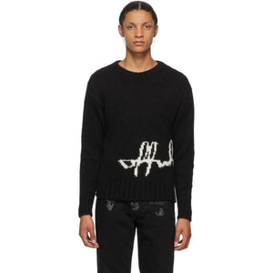 Off-White Black Intarsia Logo Crewneck