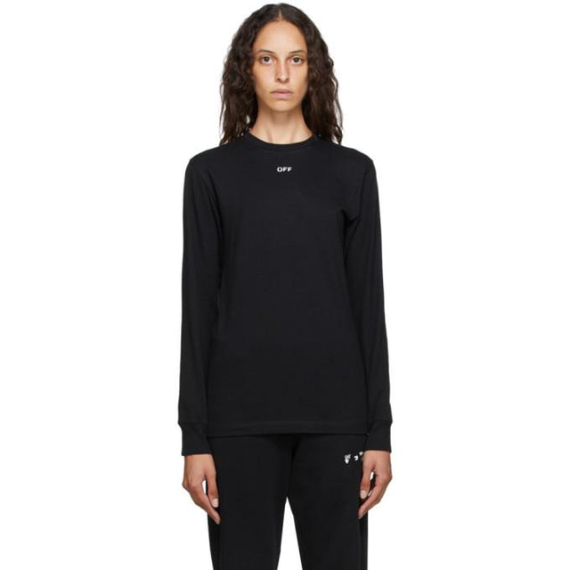 Off-White Black Stencil Long Sleeve T-Shirt