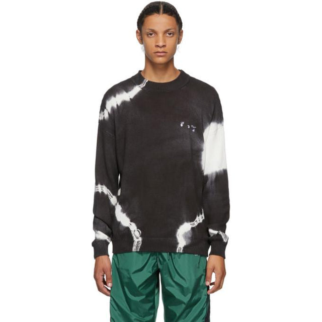 Off-White Black Tie Dye Crewneck