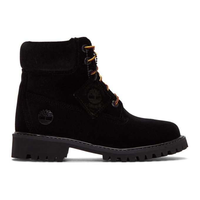 Off-White Black Timberland Edition Velvet Boots