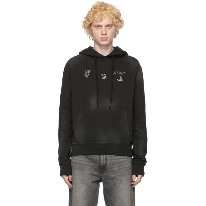 Off-White Black Vintage Logo Slim Hoodie