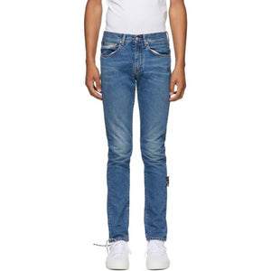 Off-White Blue Diag Slim Jeans