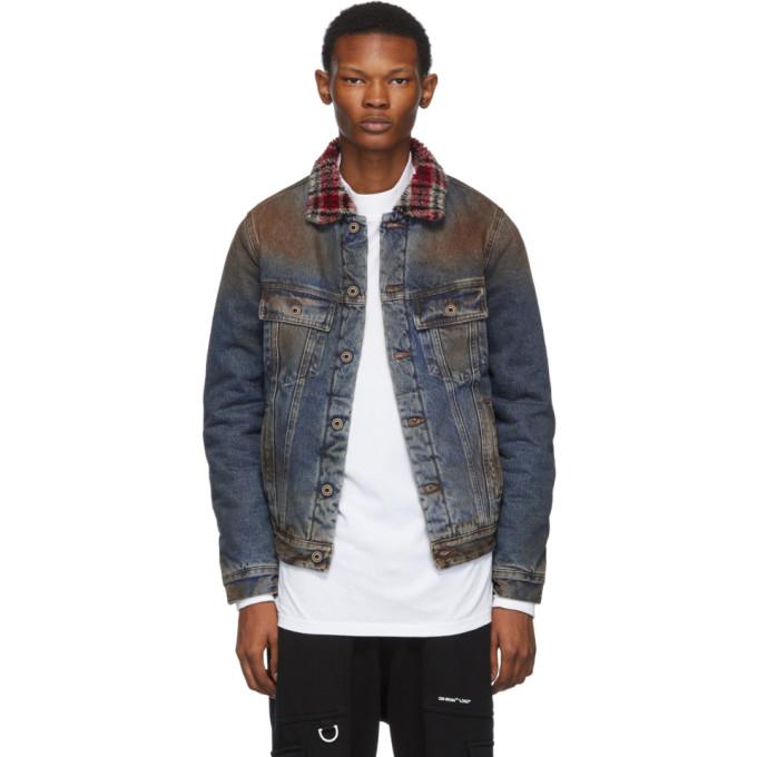 Off-White Blue Eco Shearling Denim Jacket