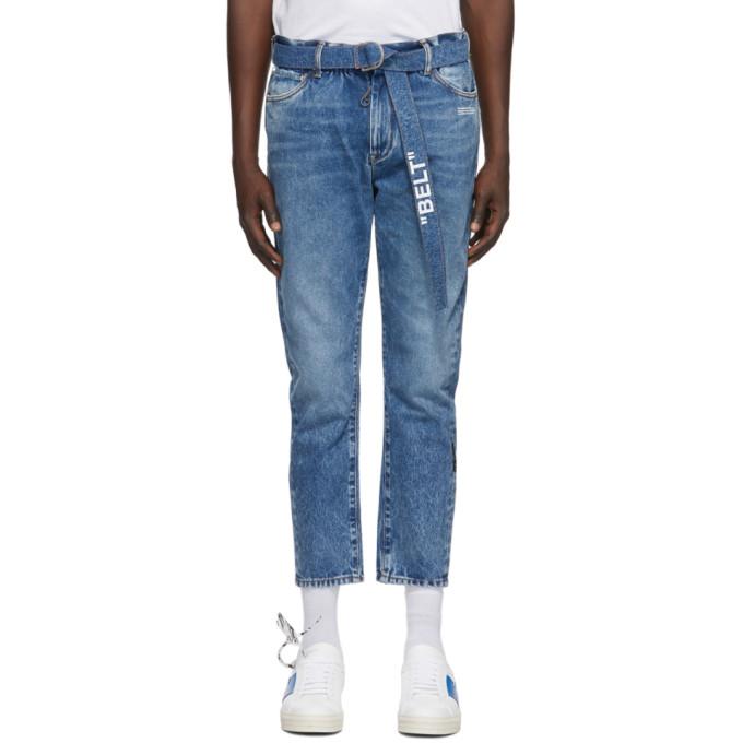Off-White Blue Slim Low Crotch Jeans