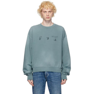Off-White Blue Vintage Logo Sweatshirt