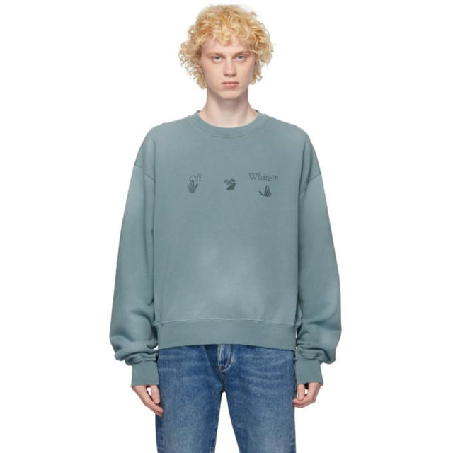 Off-White Blue Vintage Logo Sweatshirt
