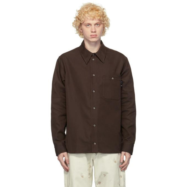 Off-White Brown Logo Work Shirt