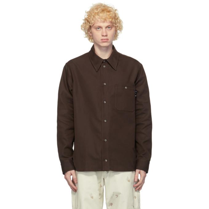 Off-White Brown Logo Work Shirt
