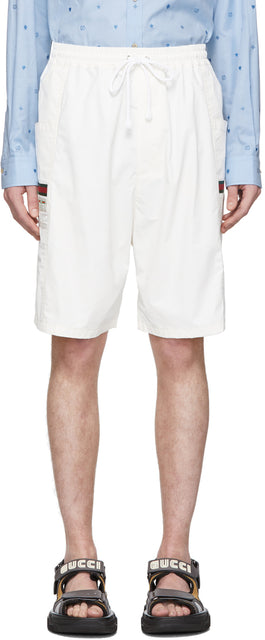 Gucci Off-White Canvas Swim Shorts - Short de nage de toile gucci blanc cassé - Gucci 오프 화이트 캔버스 수영 반바지