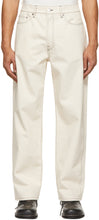 Sunnei Off-White Classic Side Band Jeans - Jeans de bande latérale classique de Sunnei - Sunnei 오프 화이트 클래식 사이드 밴드 청바지