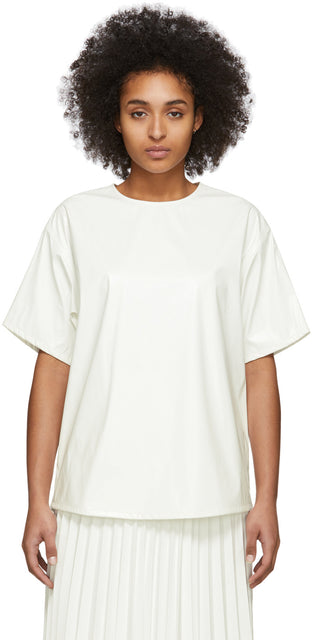 MM6 Maison Margiela Off-White Coated Zipped Blouse